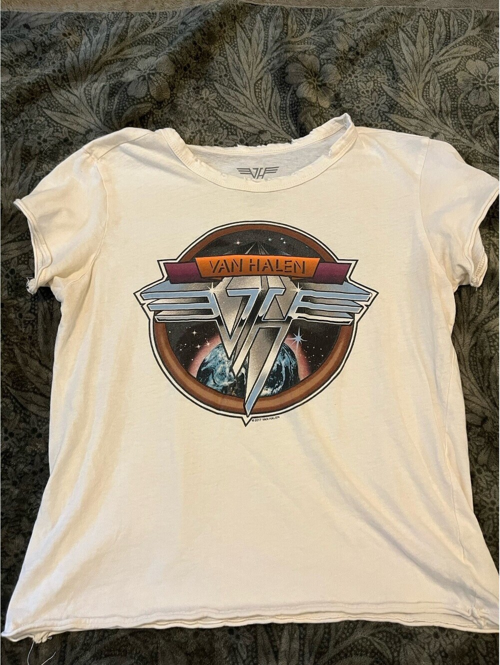 Van Halen T Shirt 2017 Band Logo Graphic Tee White Rock Music Shirt Womens S